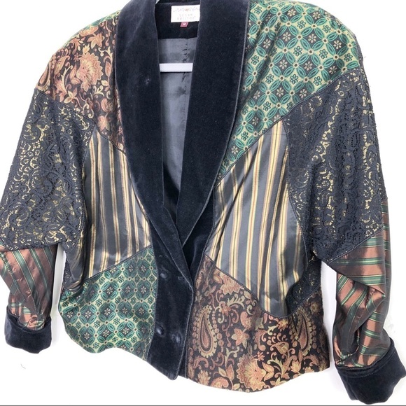 SUSAN Bristol vintage mixed fabric double breasted jacket - Picture 4 of 13